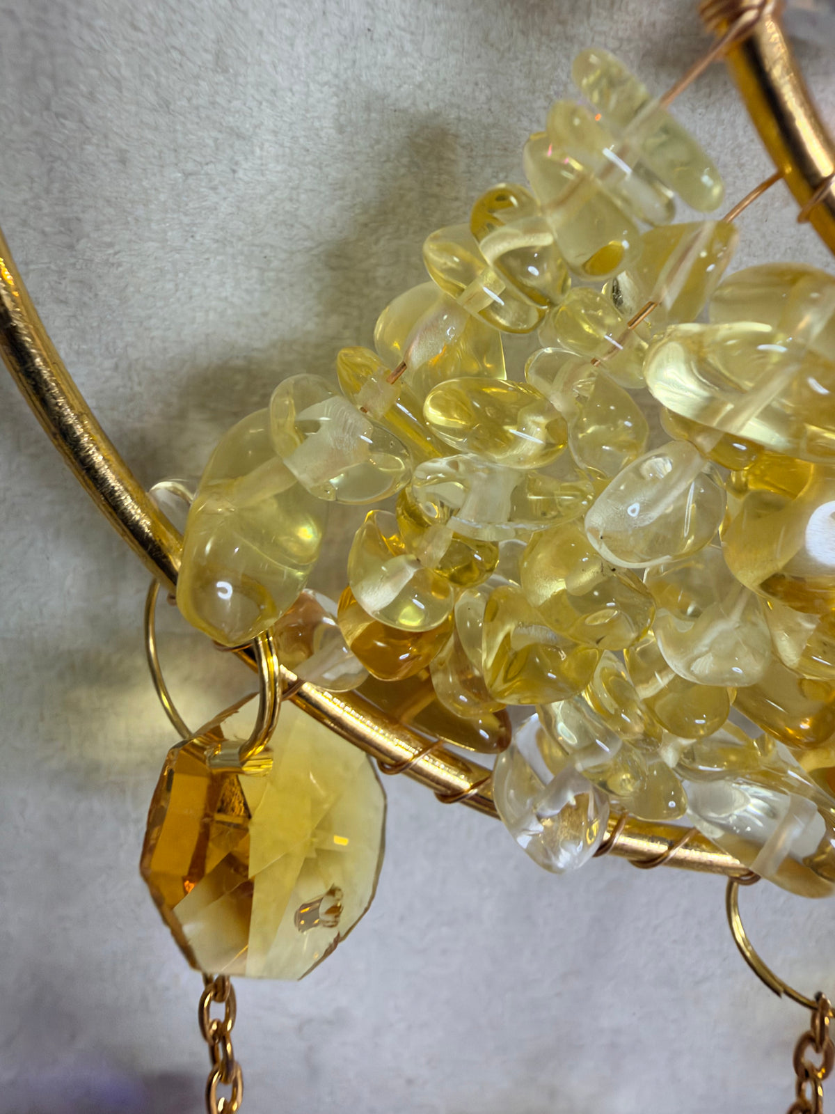 Citrine Crescent Moon Suncatcher – 35 × 10cm