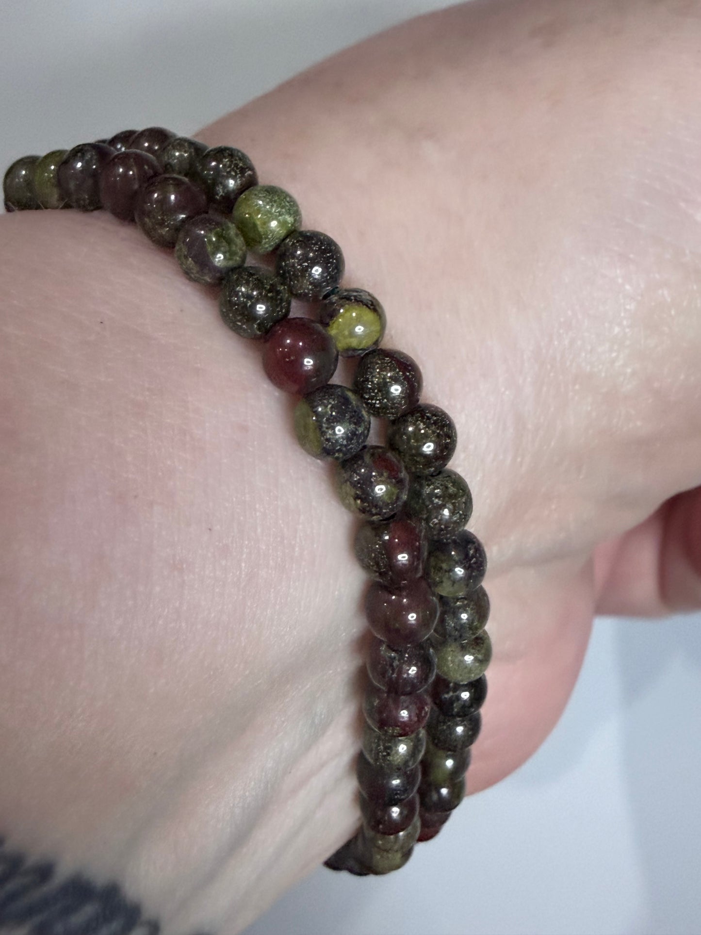 4mm Dragon Blood Jasper Bracelet –

Strength • Courage • Vitality