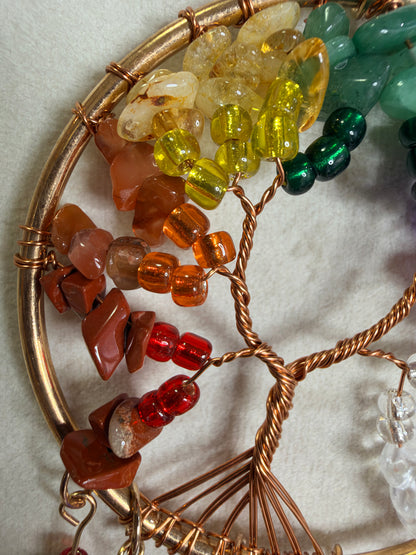 7 Chakra Tree of Life Dreamcatcher – 20 × 7cm