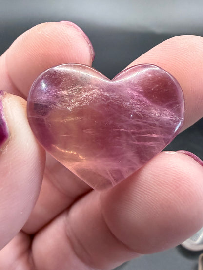 Rainbow Fluorite small Hearts