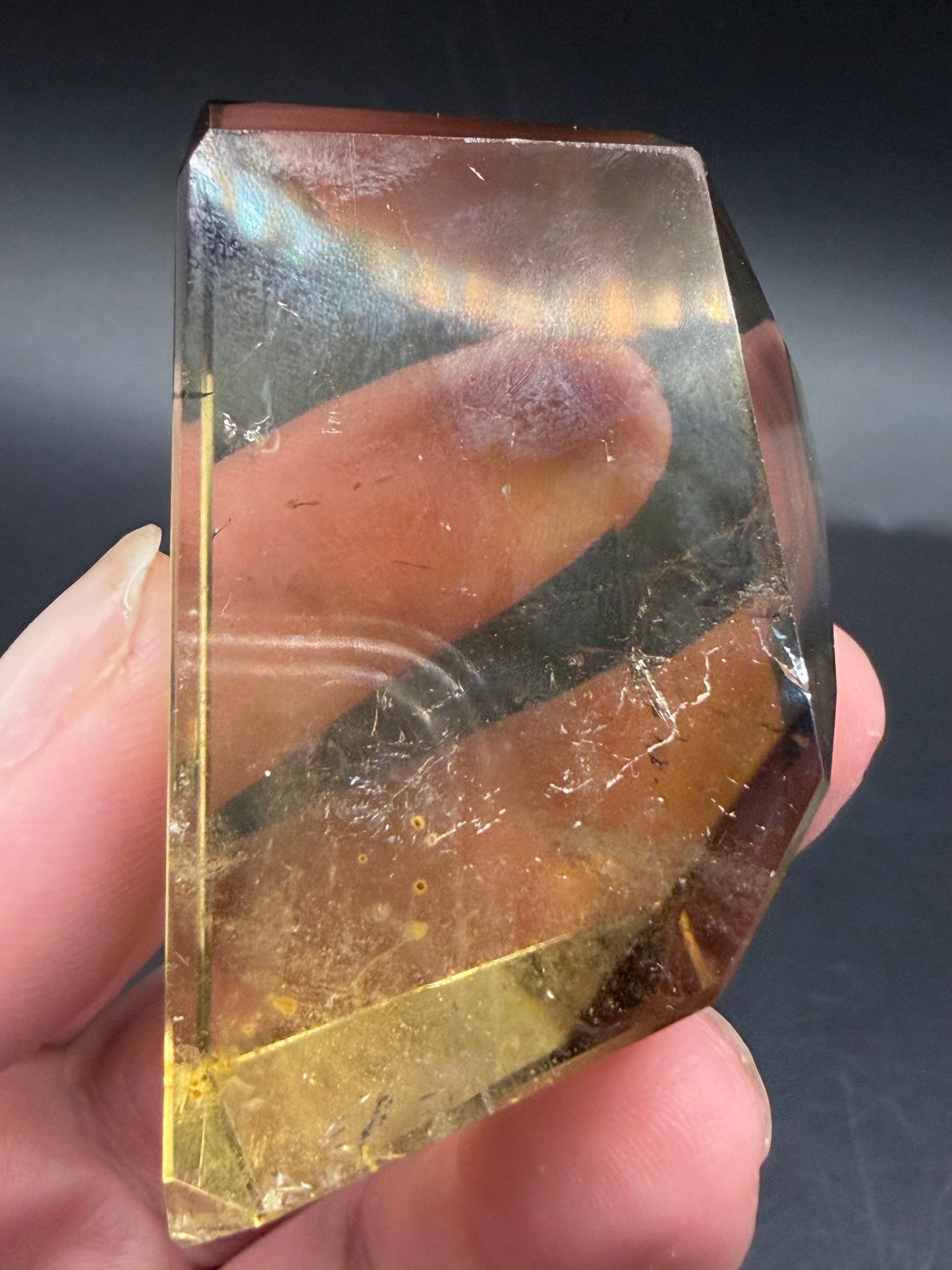 Smokey Citrine Point Freeform with Phantom Growth — Collector Piece