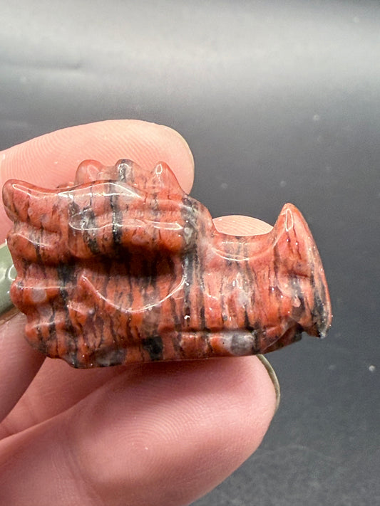 Red Zebra Jasper Dragon Head – 3.2cm