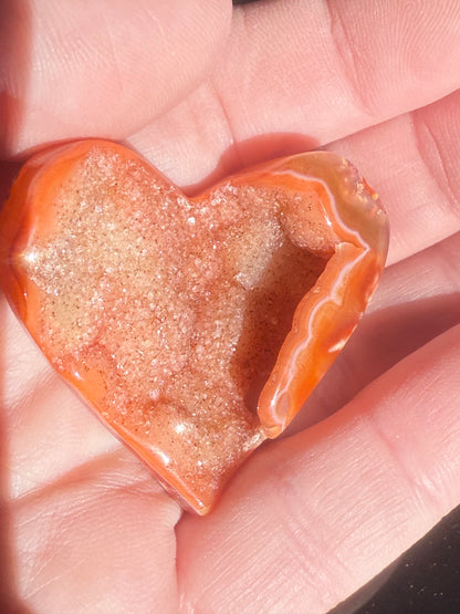 Carnelian Druzy Heart