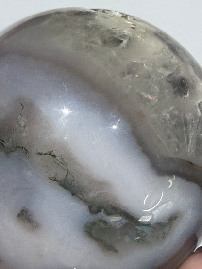 Moss Agate Druzy Sphere – 225g | 5.5cm