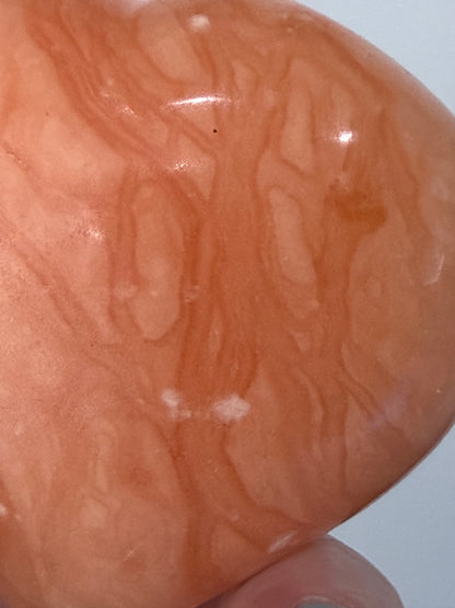 Orange Calcite Heart with Stand – 139g A 6.7cm