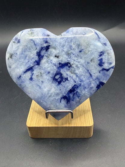 Dumortierite Heart – Includes Stand