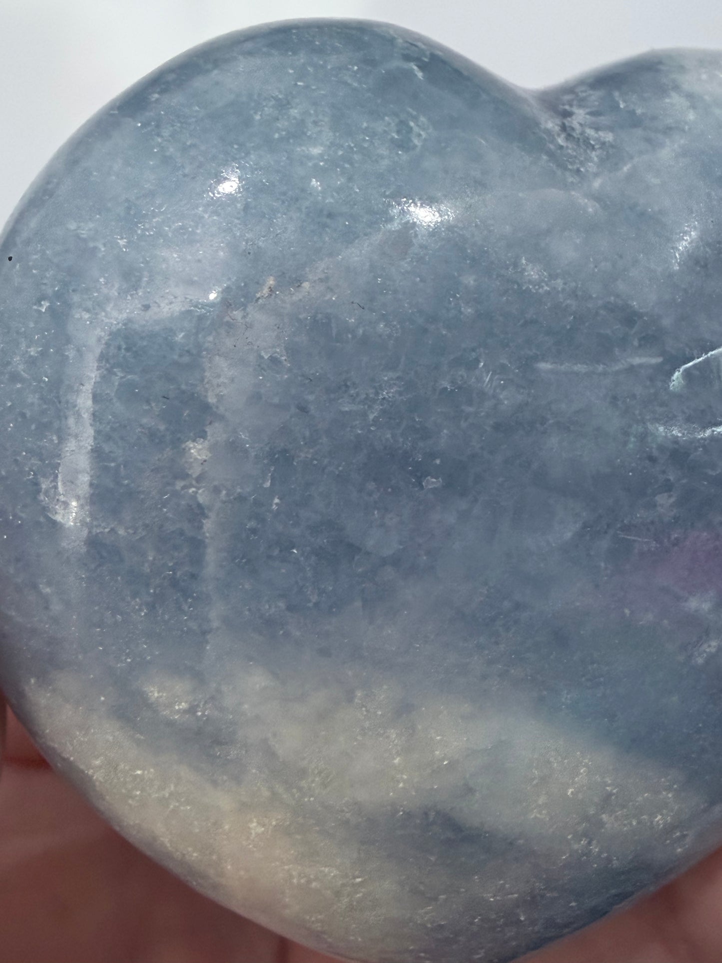 Blue Calcite Chubby Heart– 263g - 7.5cm