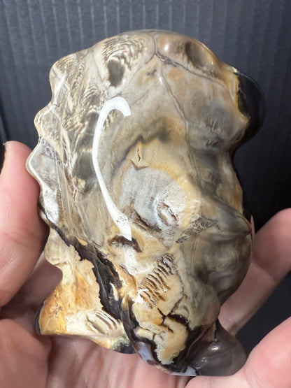 Volcano Agate T-Rex Dino | 365g | 8.5 × 6cm | Druzy Nose