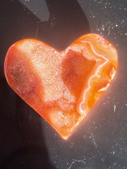 Carnelian Druzy Heart