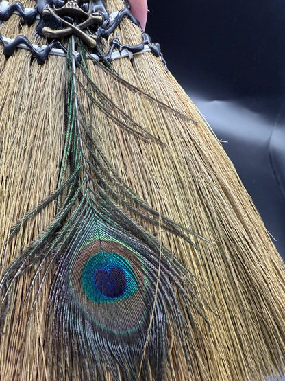 💜✨ Altar/witches Broom with Purple Fluorite Point ✨💜