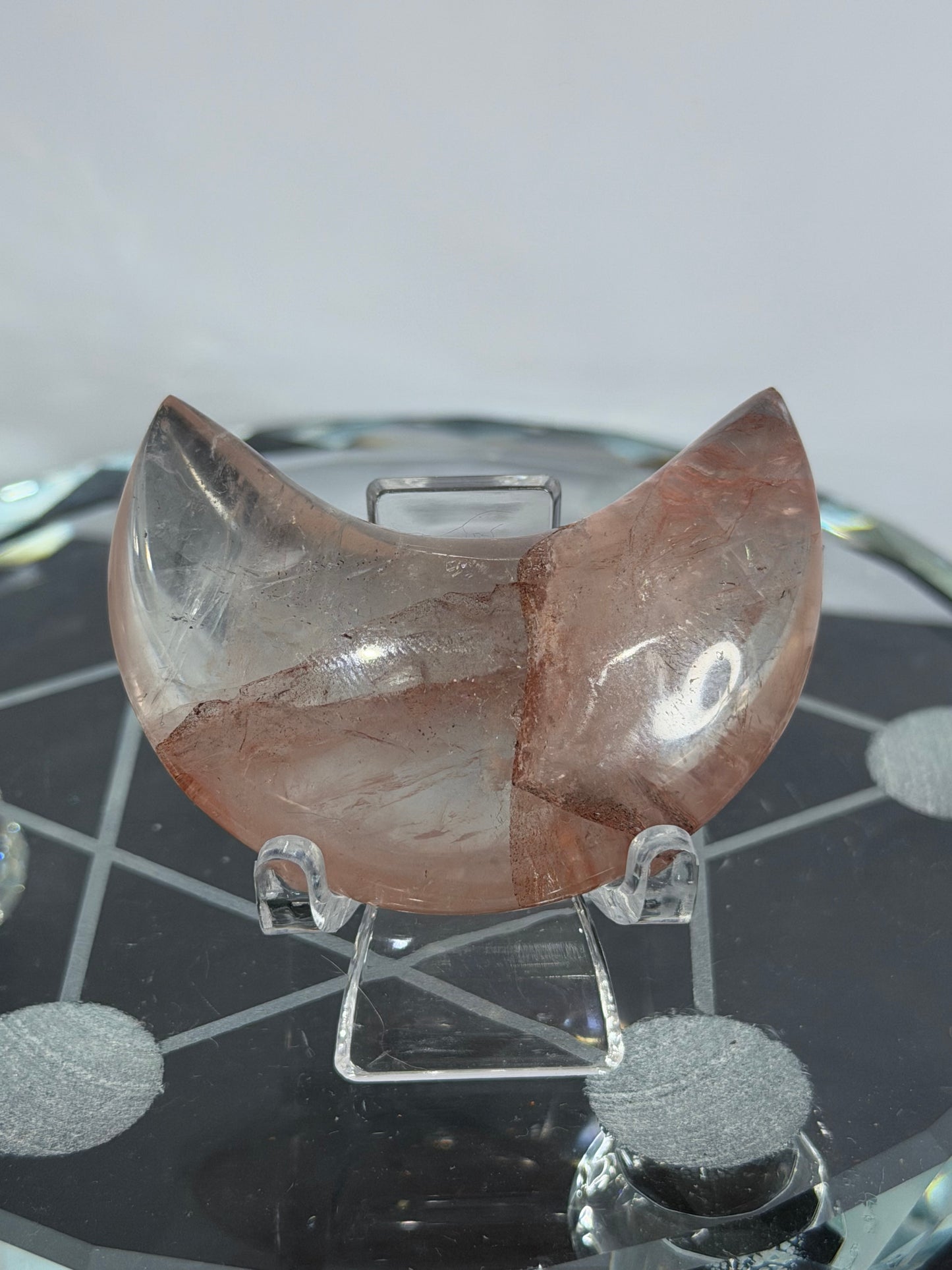 Fire Quartz Moon Carving – 5 cm (Pick Your Own)