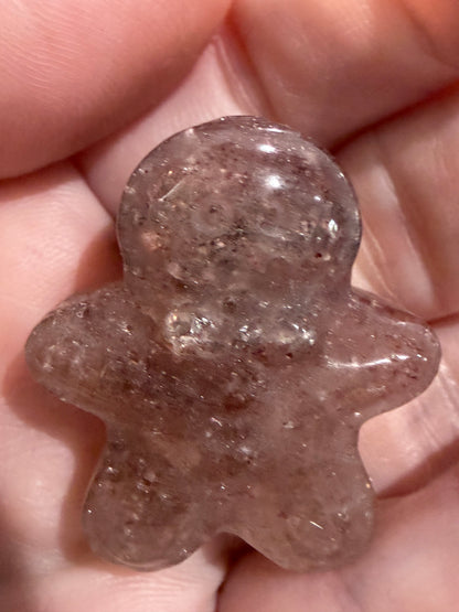 Gingerbread Man Crystal 4cm Mini Carving – Various Materials