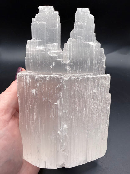 Selenite Twin Tower 15cm