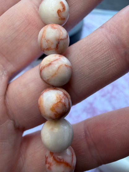 Red Vein Jasper Bracelet – 8mm (Stretch)