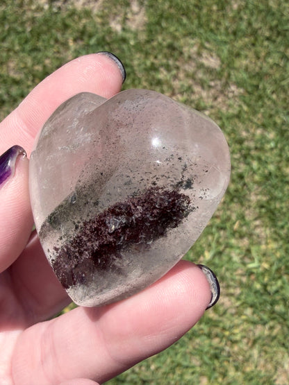 Garden Quartz (Lodolite) Self-Standing Heart – 73g C
