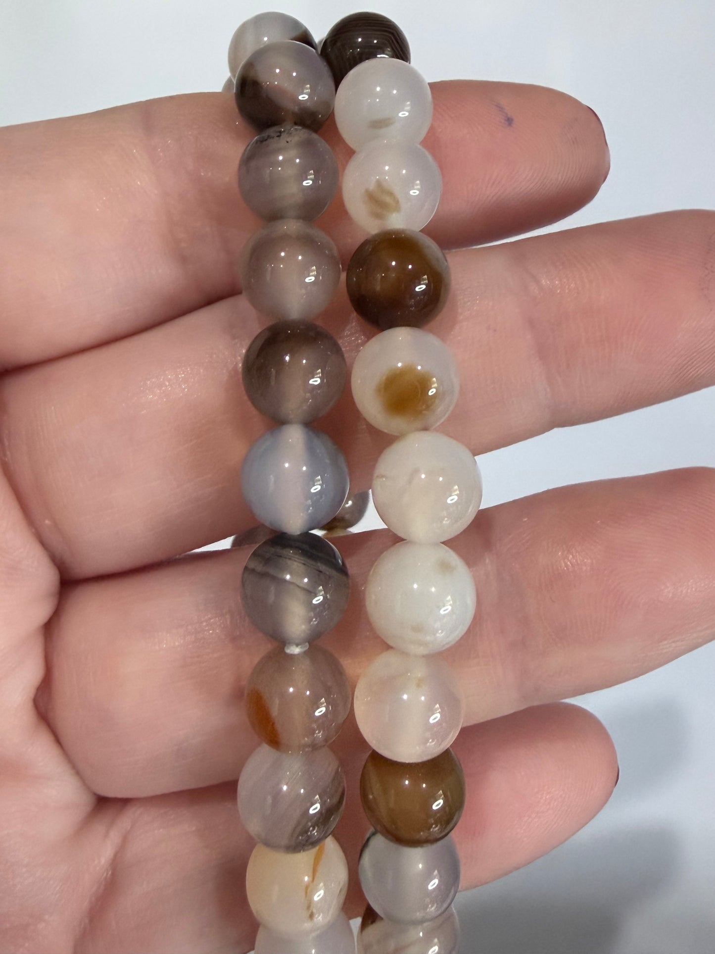 8mm Dendritic Agate Bracelet – Natural Earth Stone for Growth & Stability