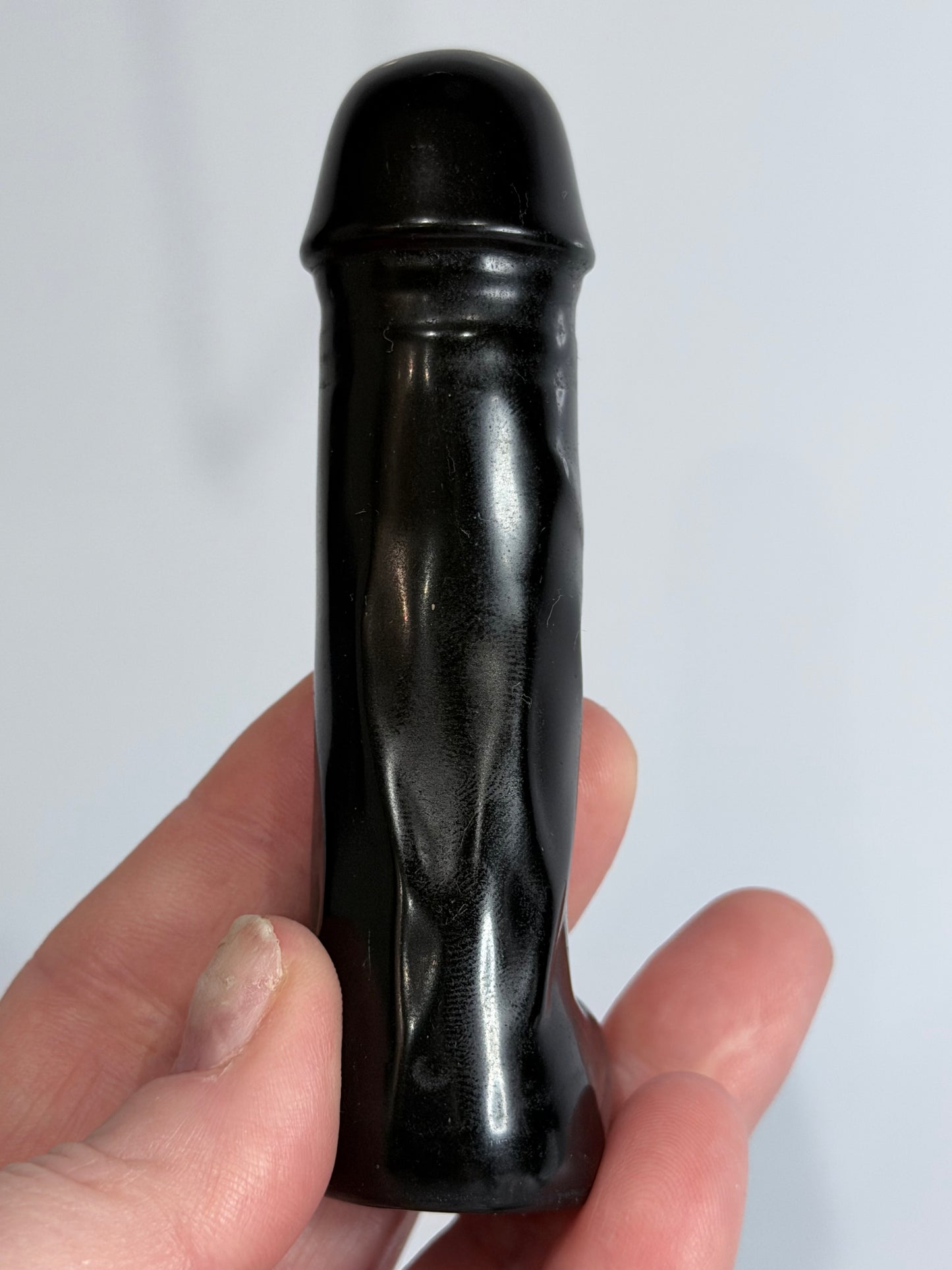 Silver Sheen Obsidian Willy Carving – 10cm