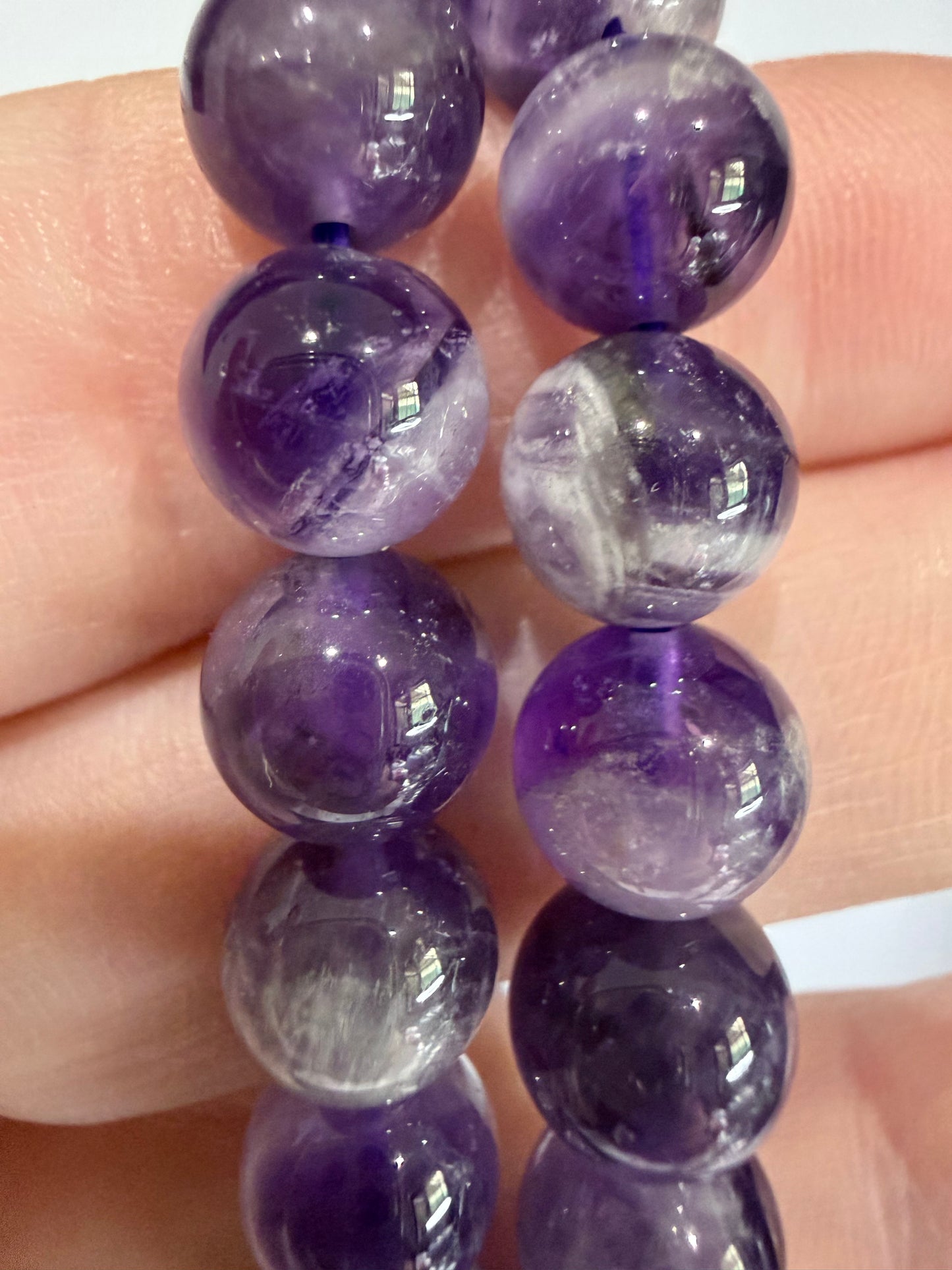 8mm Dream Amethyst Bracelet  | Chevron Amethyst | Standard & Large Sizes