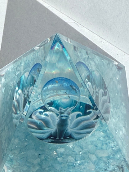 Spirit Nine Tail Fox Orgone Pyramid