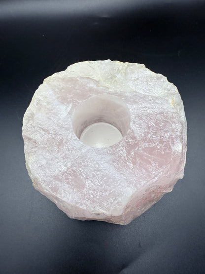 Rose Quartz Raw Candle Holder