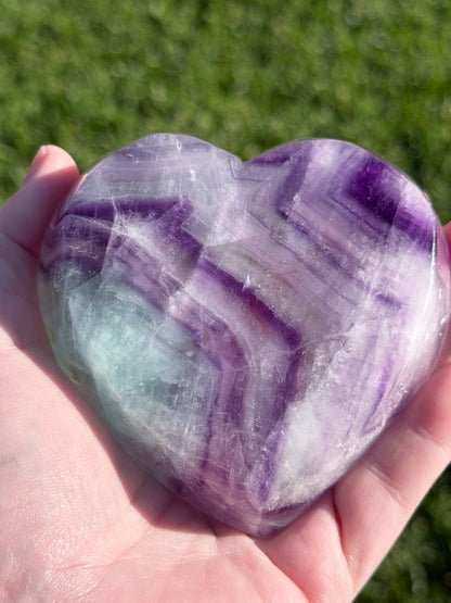Rainbow Fluorite Heart Bowl with Stand – 262g