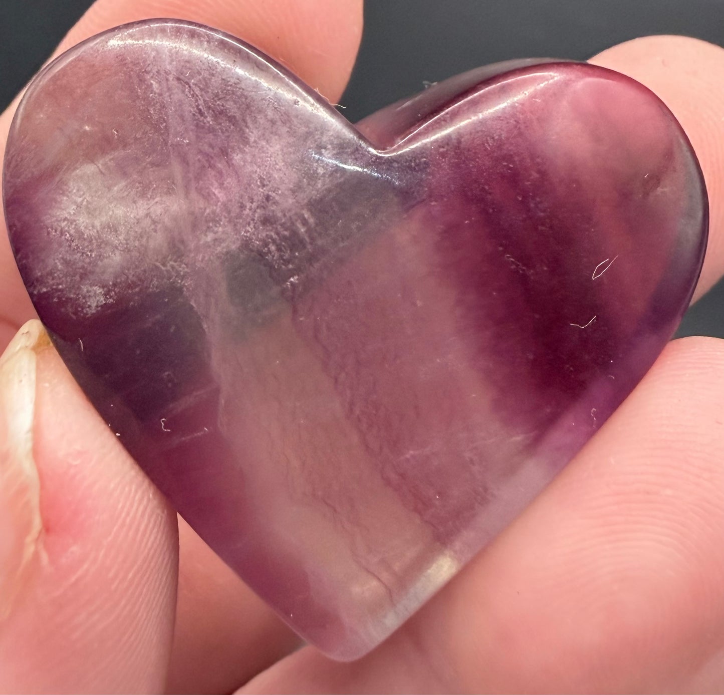 💜 Fluorite Heart assorted colours– 5cm