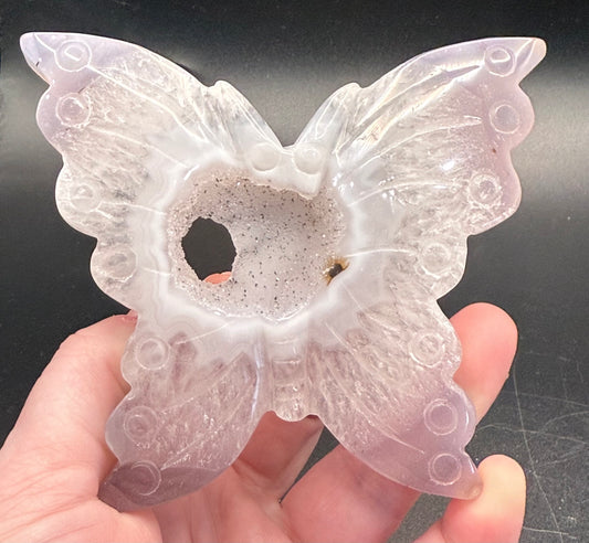 Agate Butterfly with Sparkling Druzy