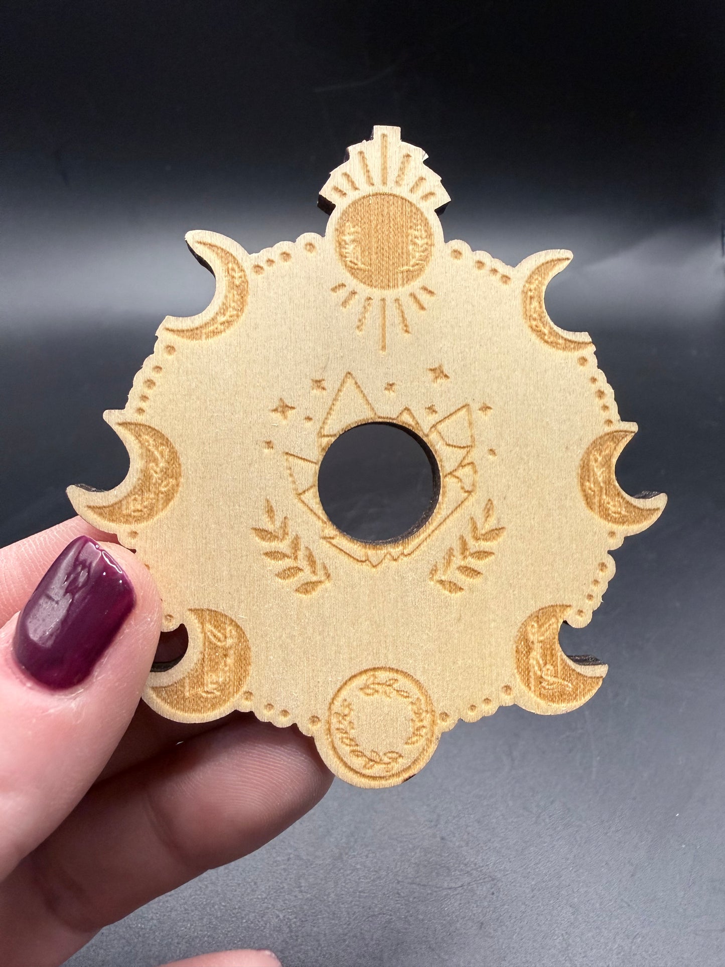 Celestial Wooden Crystal Sphere Stand