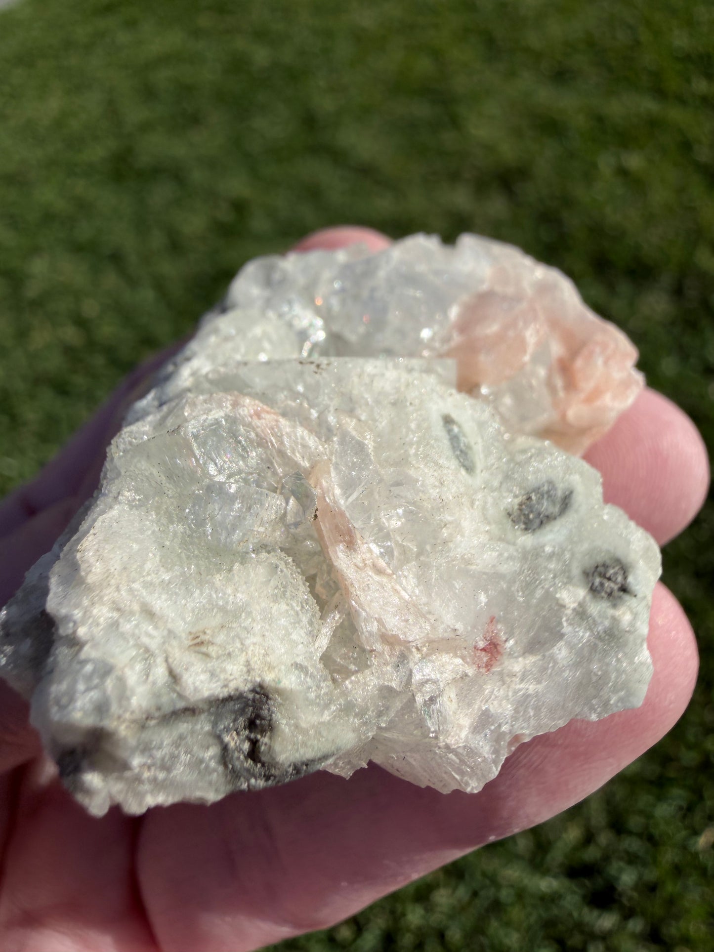 Jalgaon Apophyllite Cluster with Peach Stilbite, Heulandite & Chalcedony – India