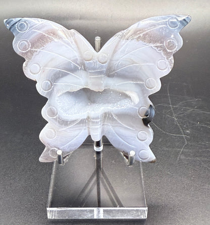 Agate Butterfly with Sparkling Druzy