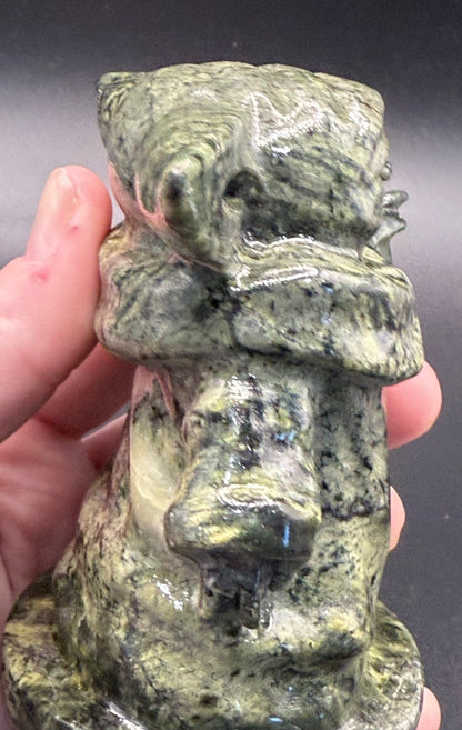 Serpentine Jade “Yoda” Carving 537g 10cm