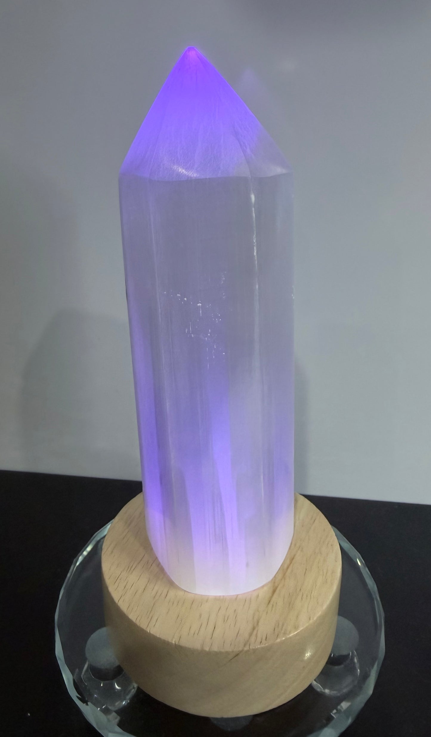 Selenite Crystal Tower with USB Light Base – 15.5cm | 500g