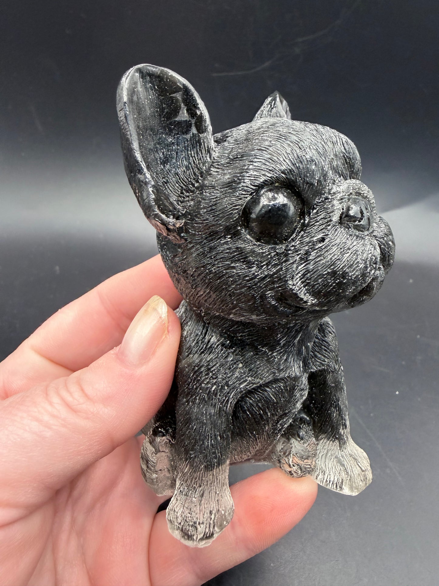 Black Obsidian French Bulldog – 12cm