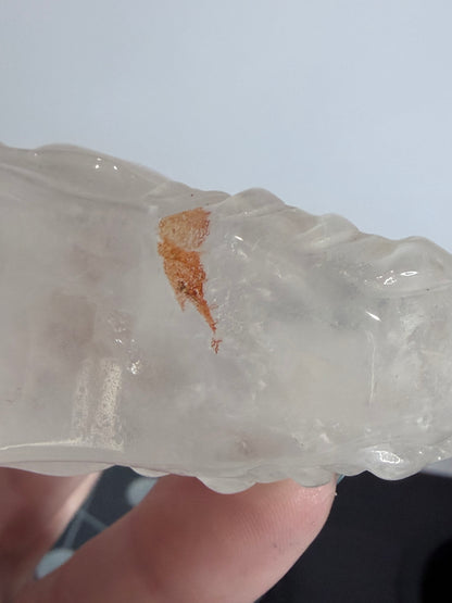 Clear Quartz Dragon with Hematoid Inclusion 7cm -