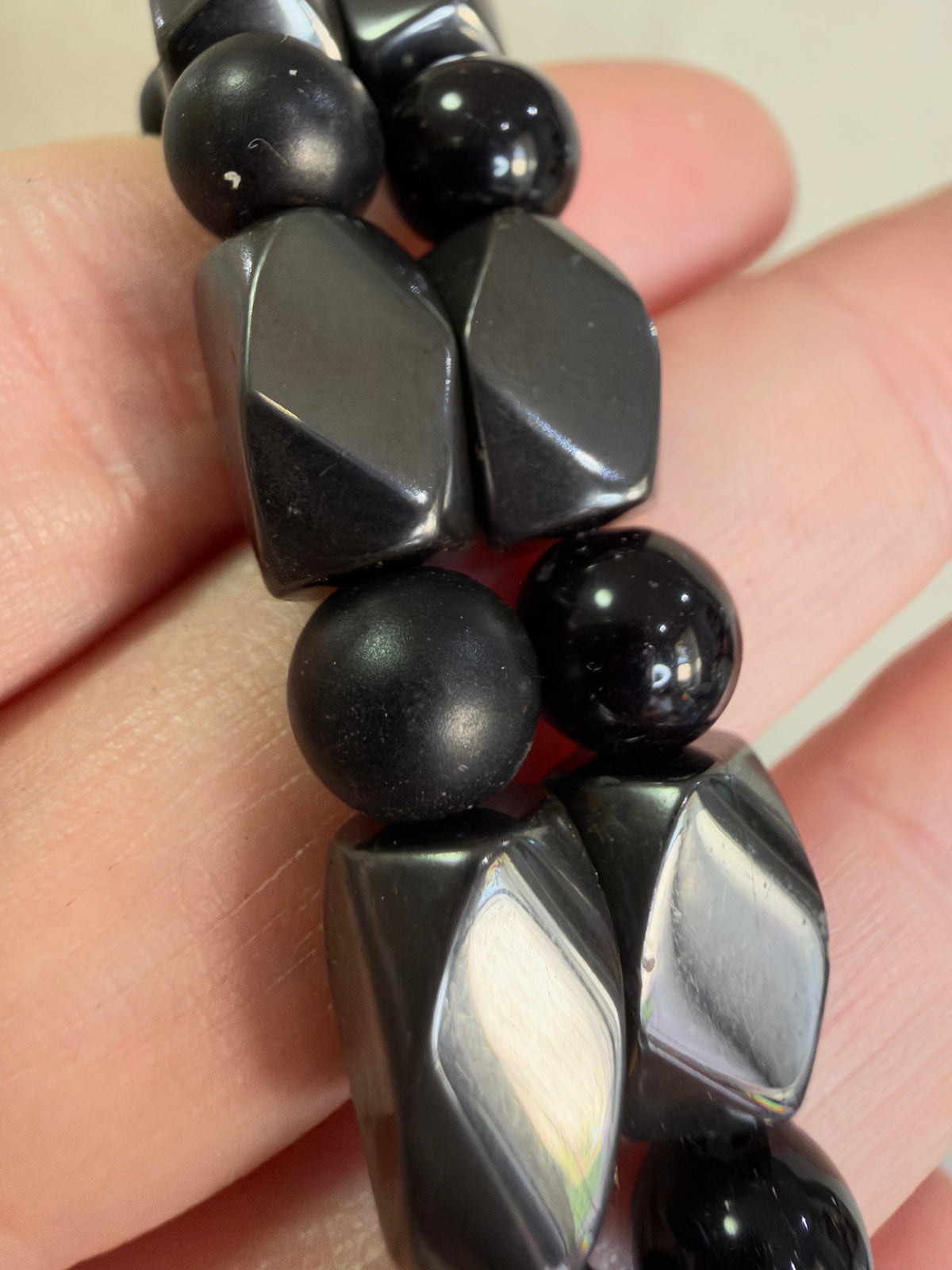 Magnetic Hematite & Black Obsidian Bracelet