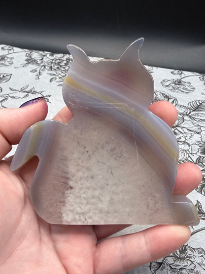 Druzy Agate Cat Geode — 156g | 9.2 x 9.1cm