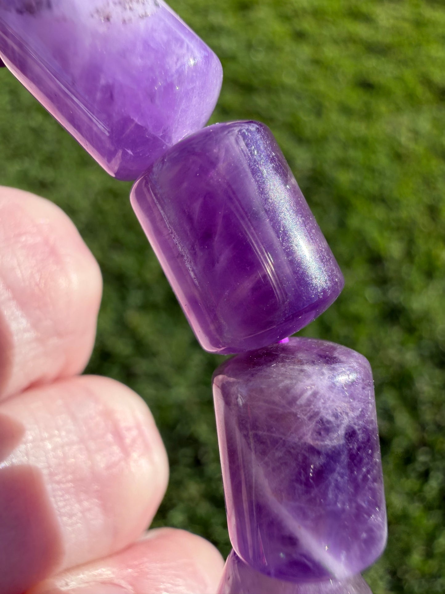 Amethyst Barrel Bead Bracelet
