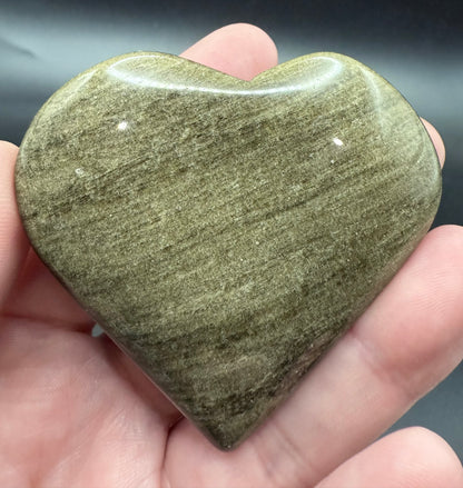 Golden Sheen Obsidian Heart – 6.4 x 6cm