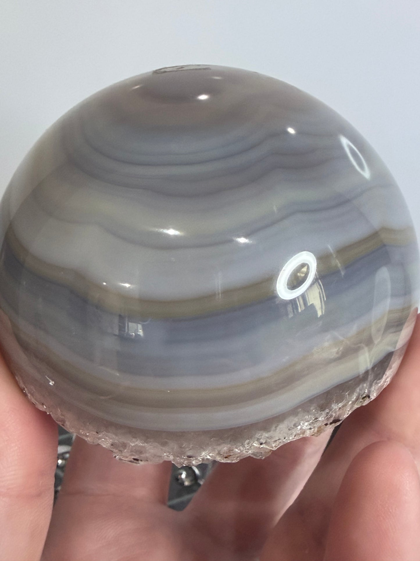Banded Agate Druzy Sphere – 7.8cm | 475g