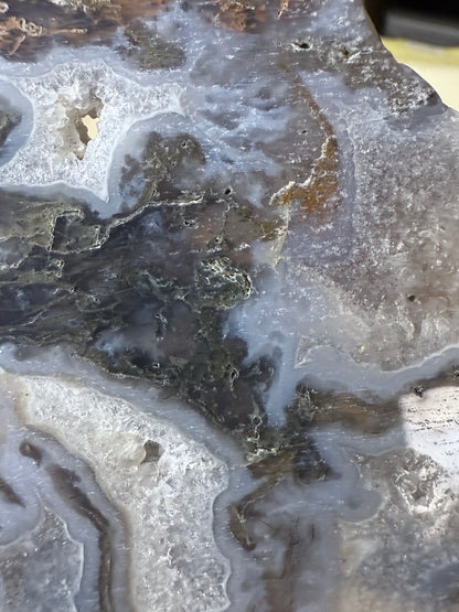 Moss Agate Slab on stand