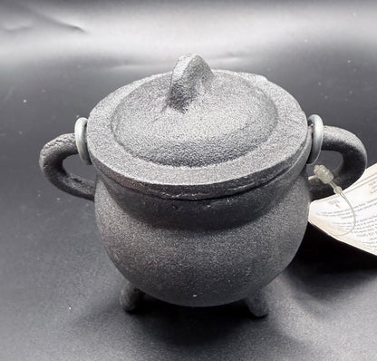 Smudge Candle - Cast Iron Cauldron Lavender 10cm - Crystal wonderland By Lisa