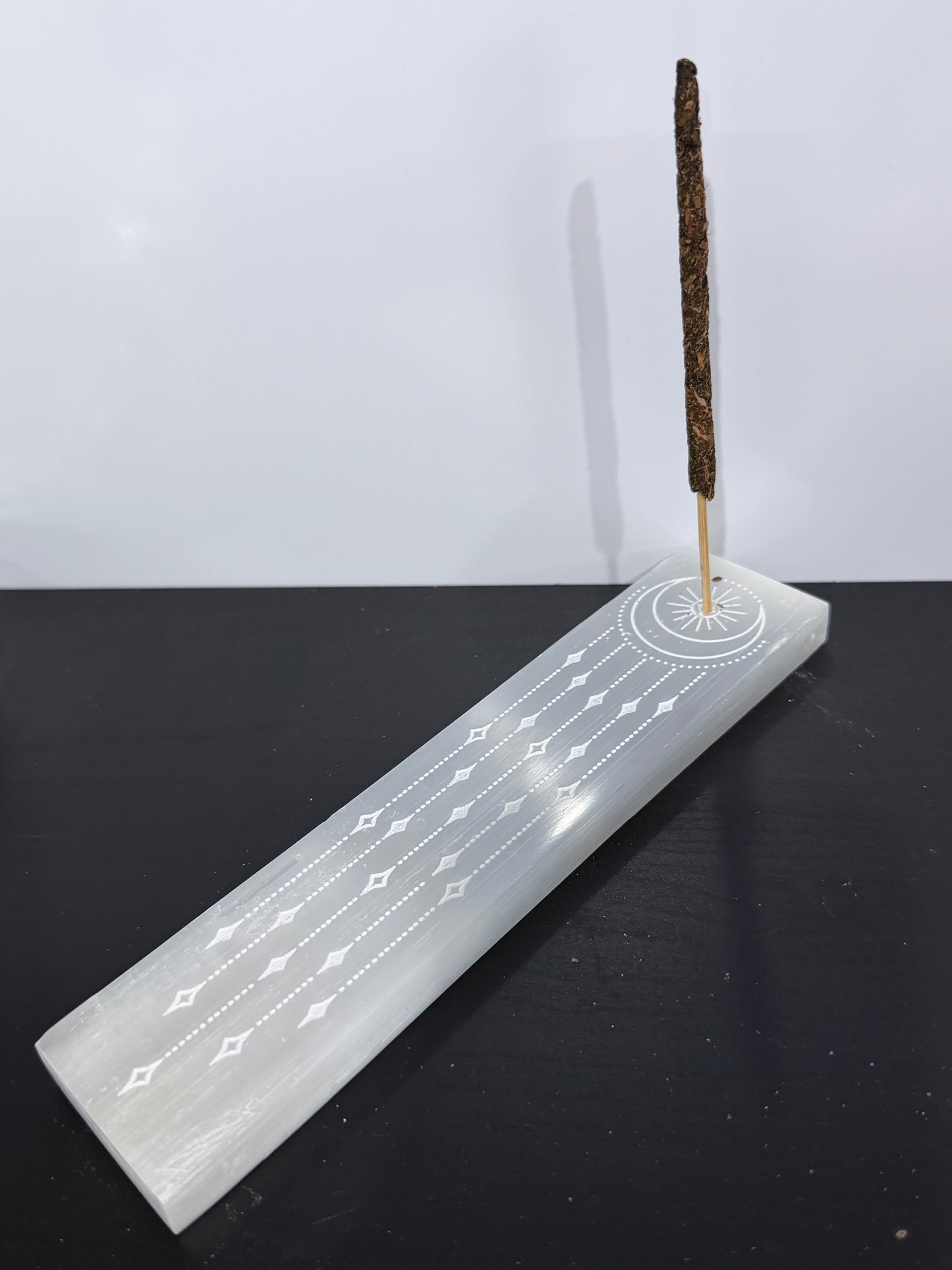 Selenite Dream Catcher Incense Holder - 20cm