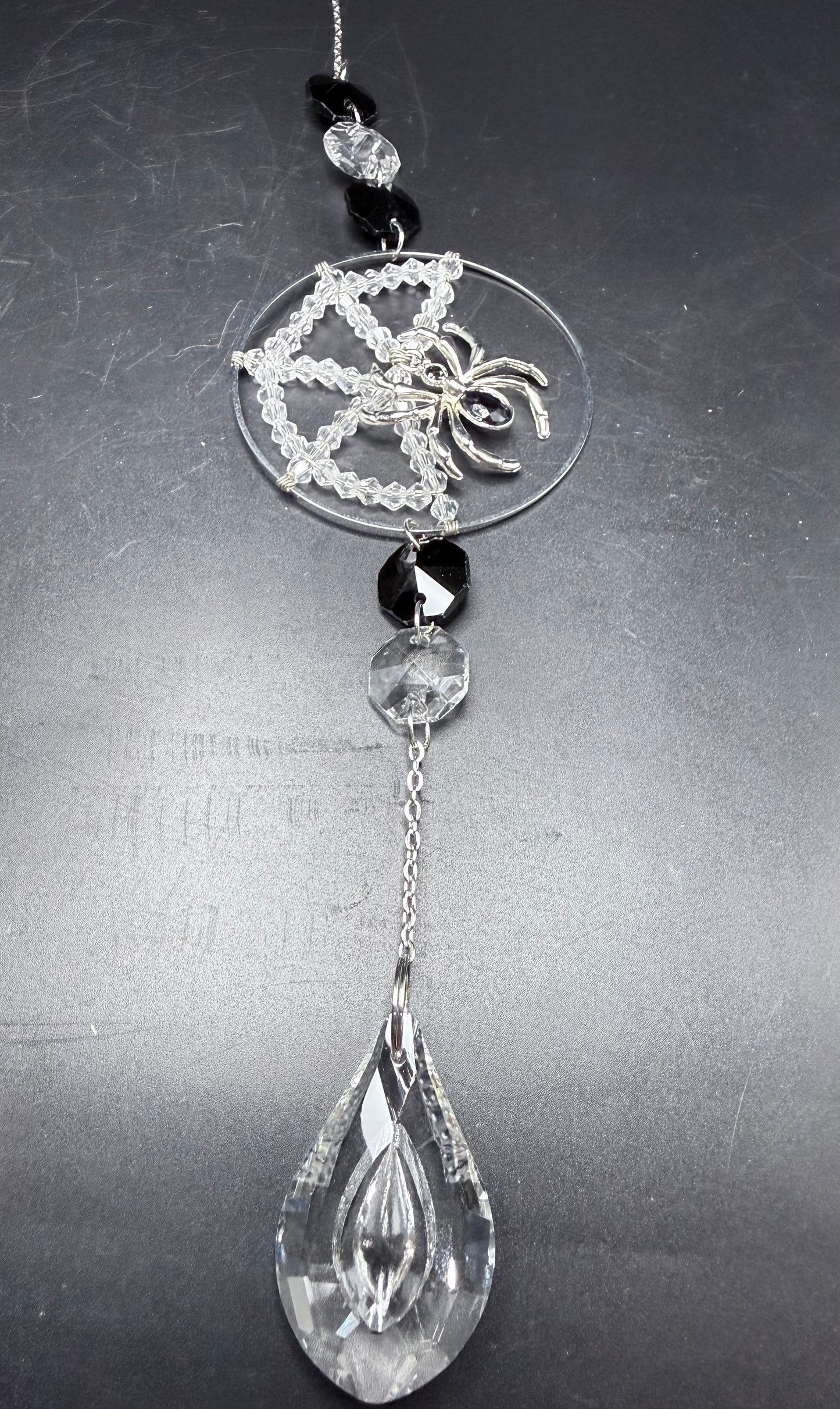 Glass Spider Web Suncatcher