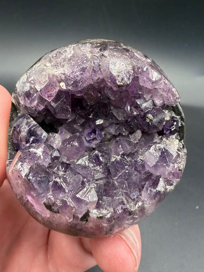 Amethyst Geode Sphere – A Grade (Rare Green Banding) B