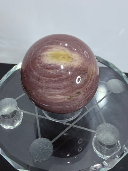 Pink Petrified Wood Sphere – 180g | 5cm