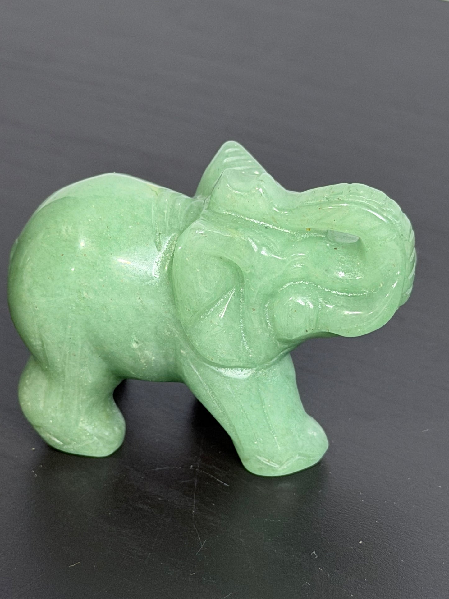 Green Aventurine Elephant Carving