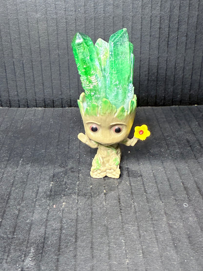 Green Aura coated Quartz Groot
