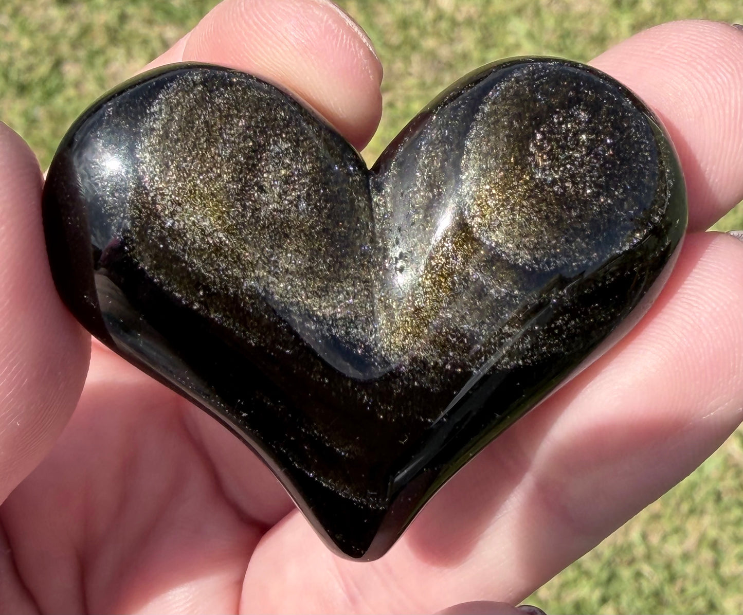 Golden Sheen Obsidian Heart