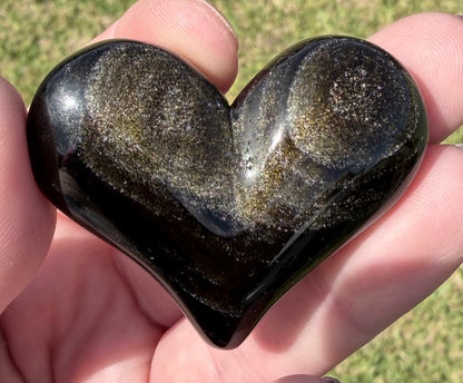 Golden Sheen Obsidian Heart