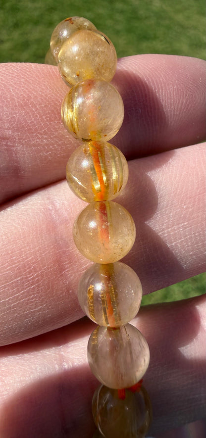 Golden Rutilated Quartz Bracelet — 8mm